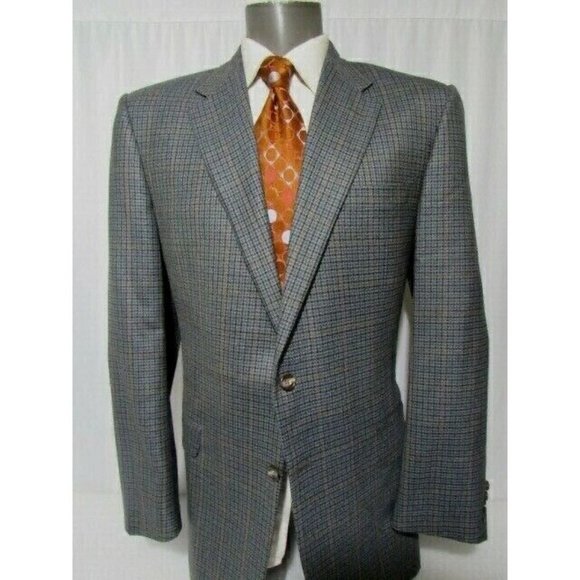 Hickey Freeman Other - Hickey Freeman 42L Green Plaid Cashmere Wool Sport Jacket Coat Blazer